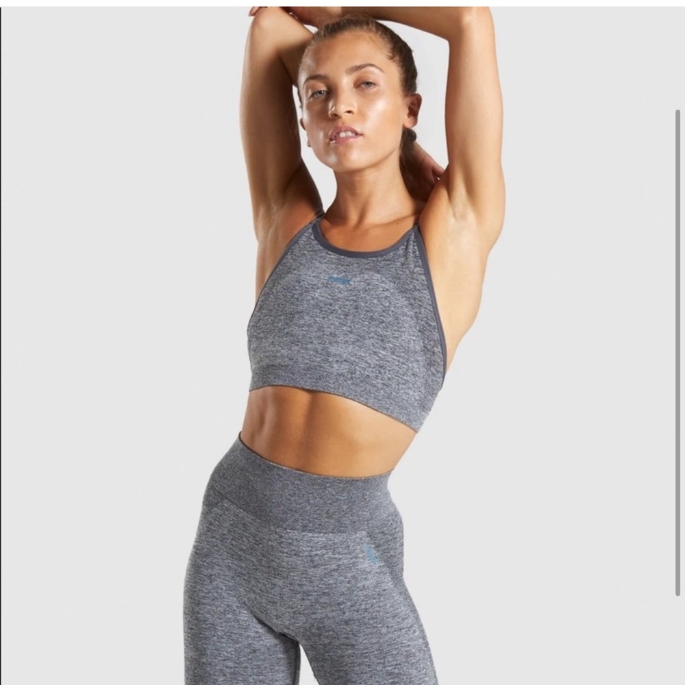 Gymshark flex strappy sports bra - charcoal & teal